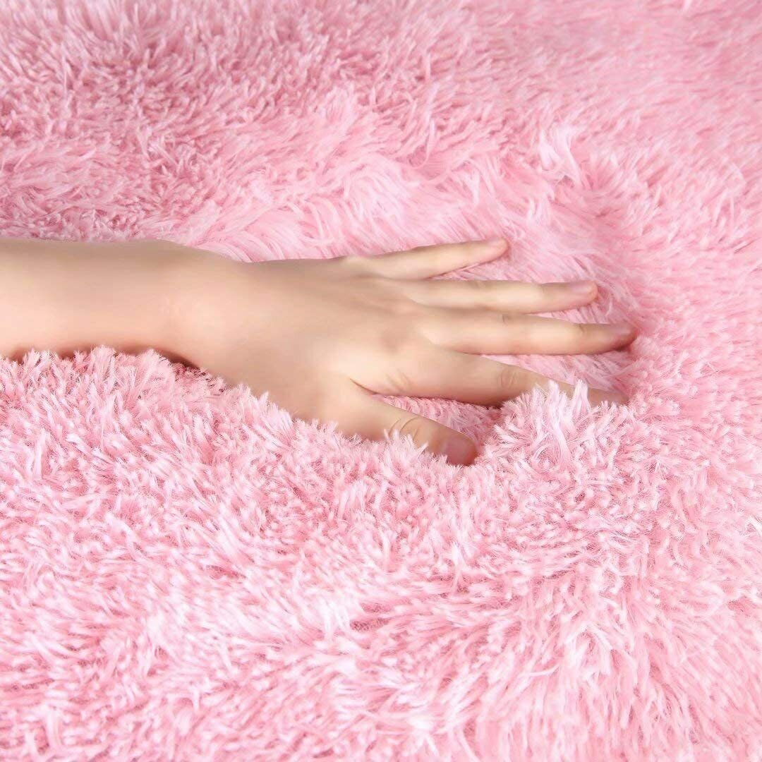 Luxury Fluffy Rug Ultra Soft 2.6x5.3ft - Pink