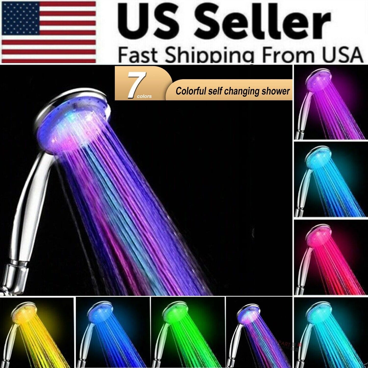 Handheld 7 Color Shower Head