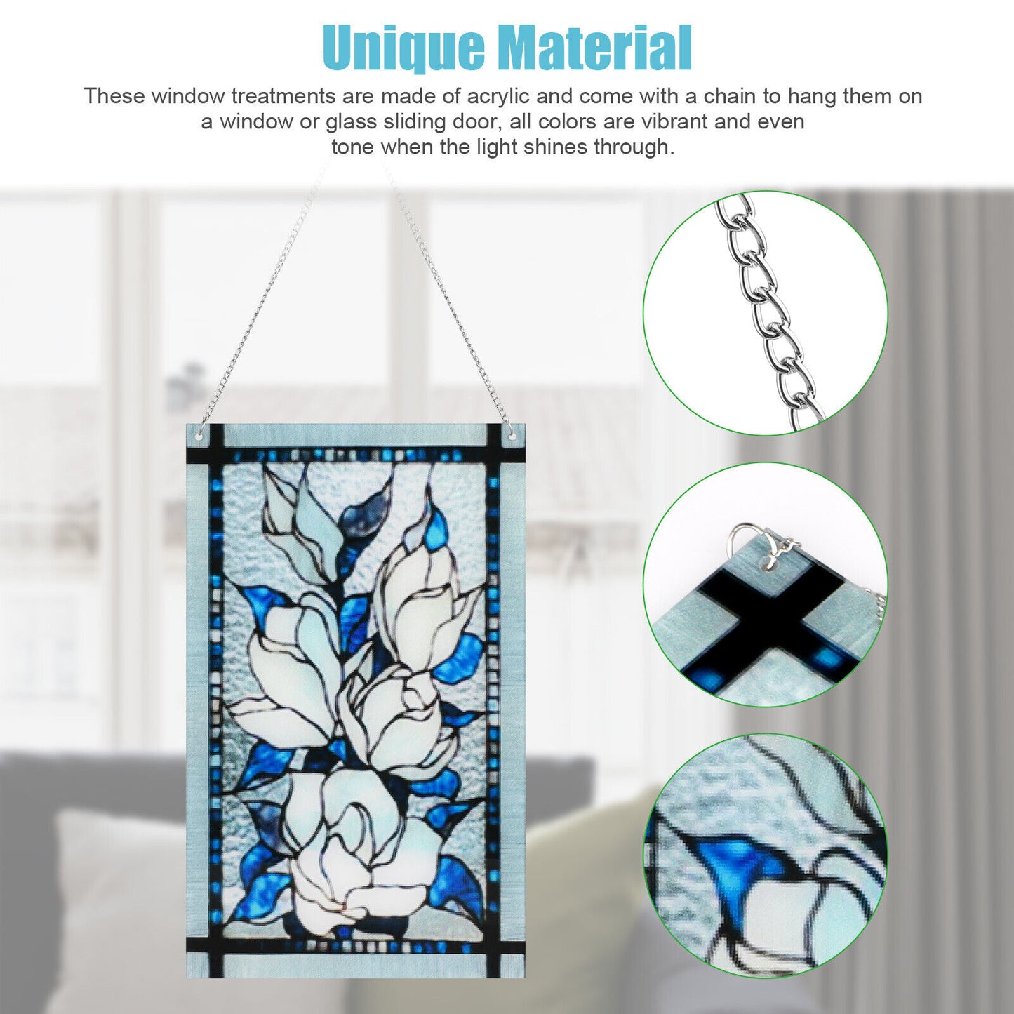 Rectangular Panel Glass Window Suncatcher