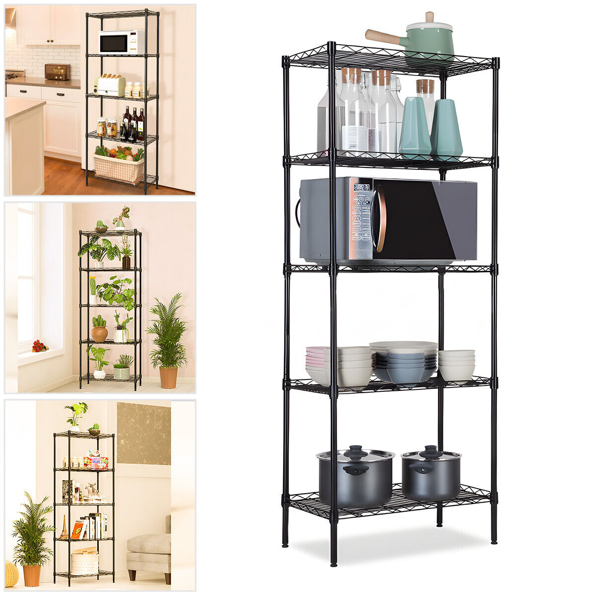 5-Tier Wire Shelves Unit