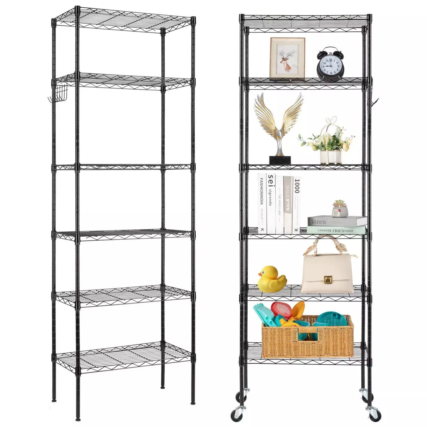 Wire Shelving Unit with Wheels 6 Tier