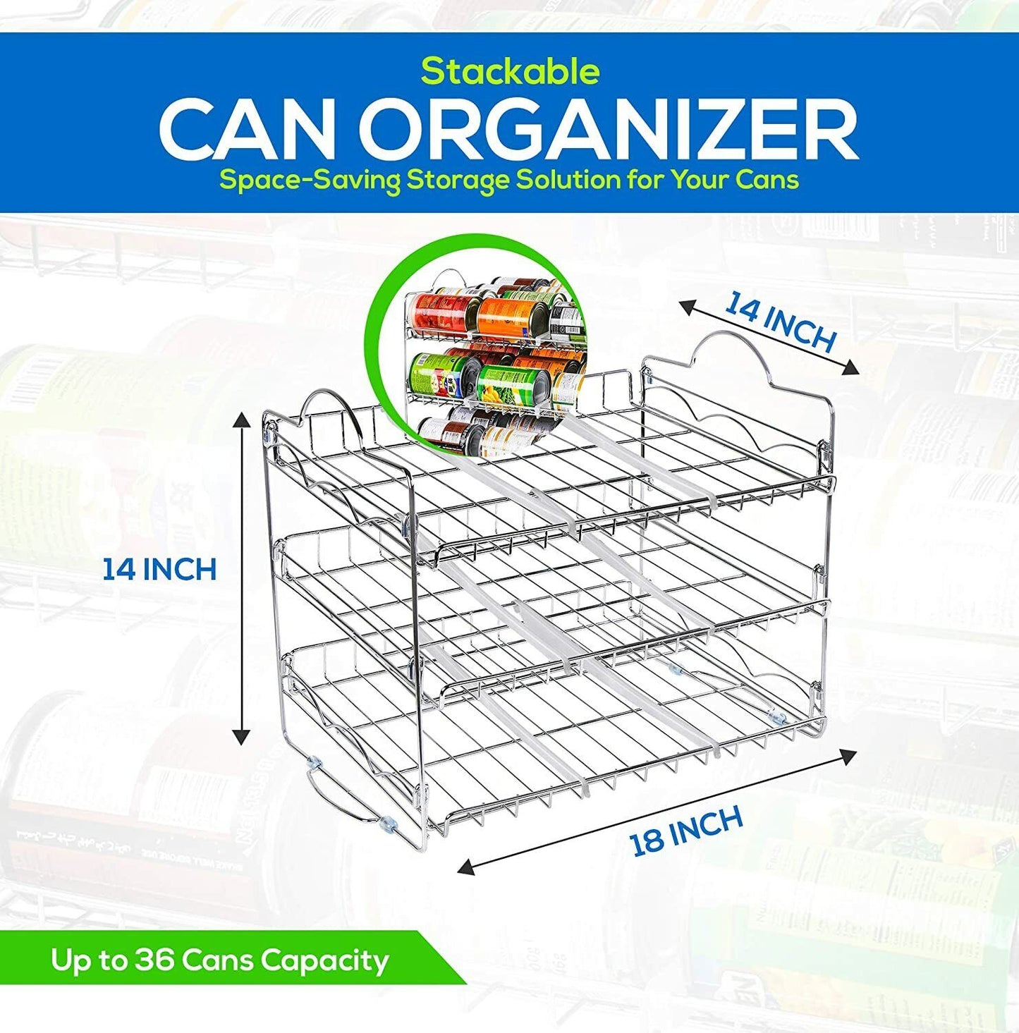 Kitchen Can Rack Organizer