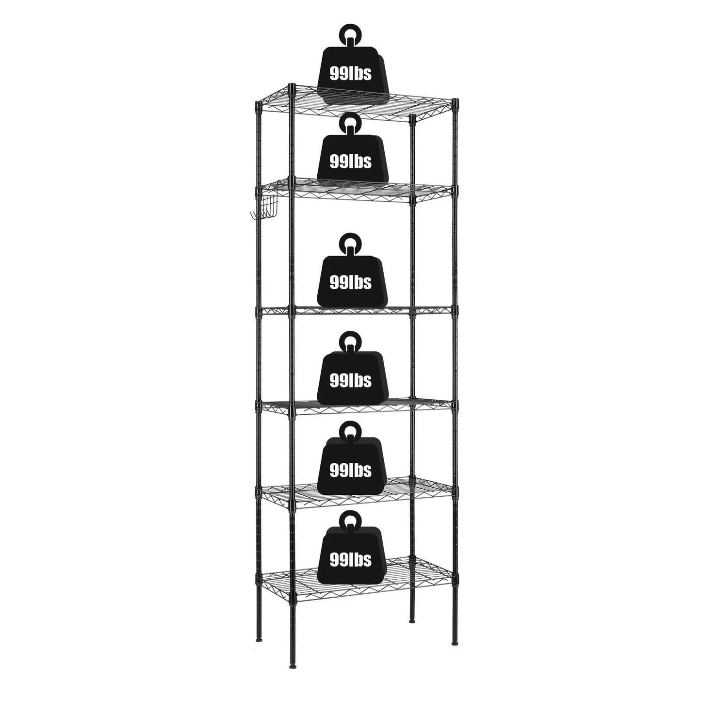 Wire Shelving Unit with Wheels 6 Tier