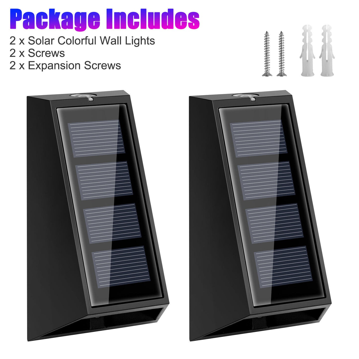 2PCS Waterproof Solar Garden Light