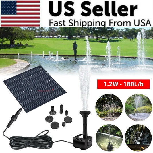 Solar Power Fountain Water Pump Bird Bath