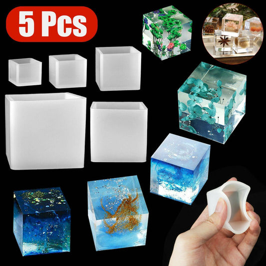 5PCS Square Cube Silicone Mould