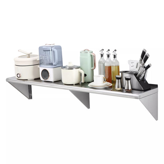 60" x 12" Stainless Steel Wall Mounted Shelf