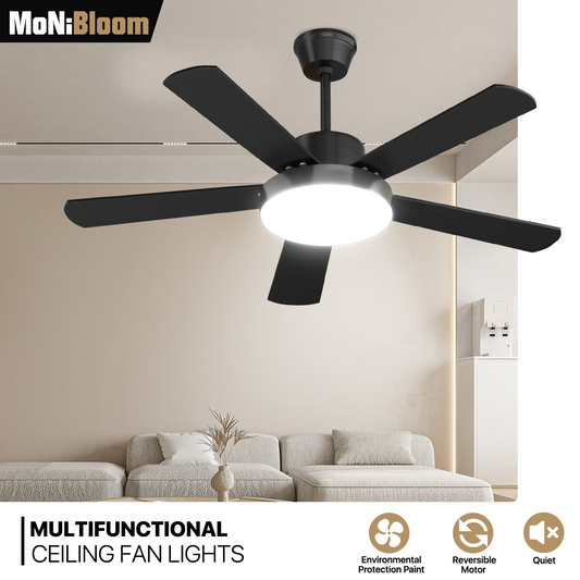 52" Black LED Ceiling Fan w/Remote