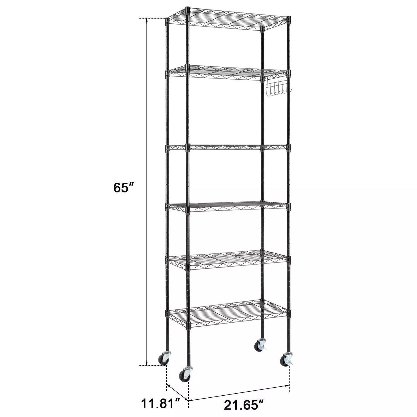 Wire Shelving Unit with Wheels 6 Tier