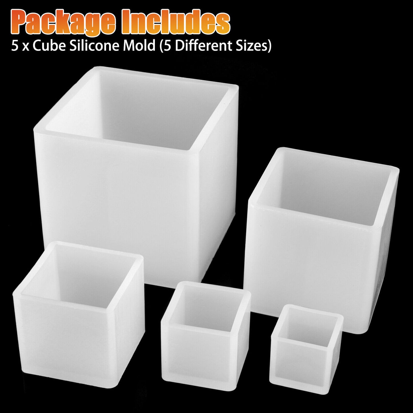 5PCS Square Cube Silicone Mould