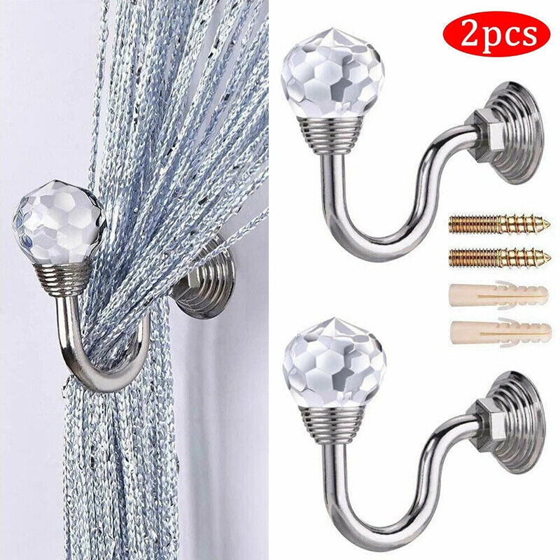 2x Crystal Curtain Holdback Hanger