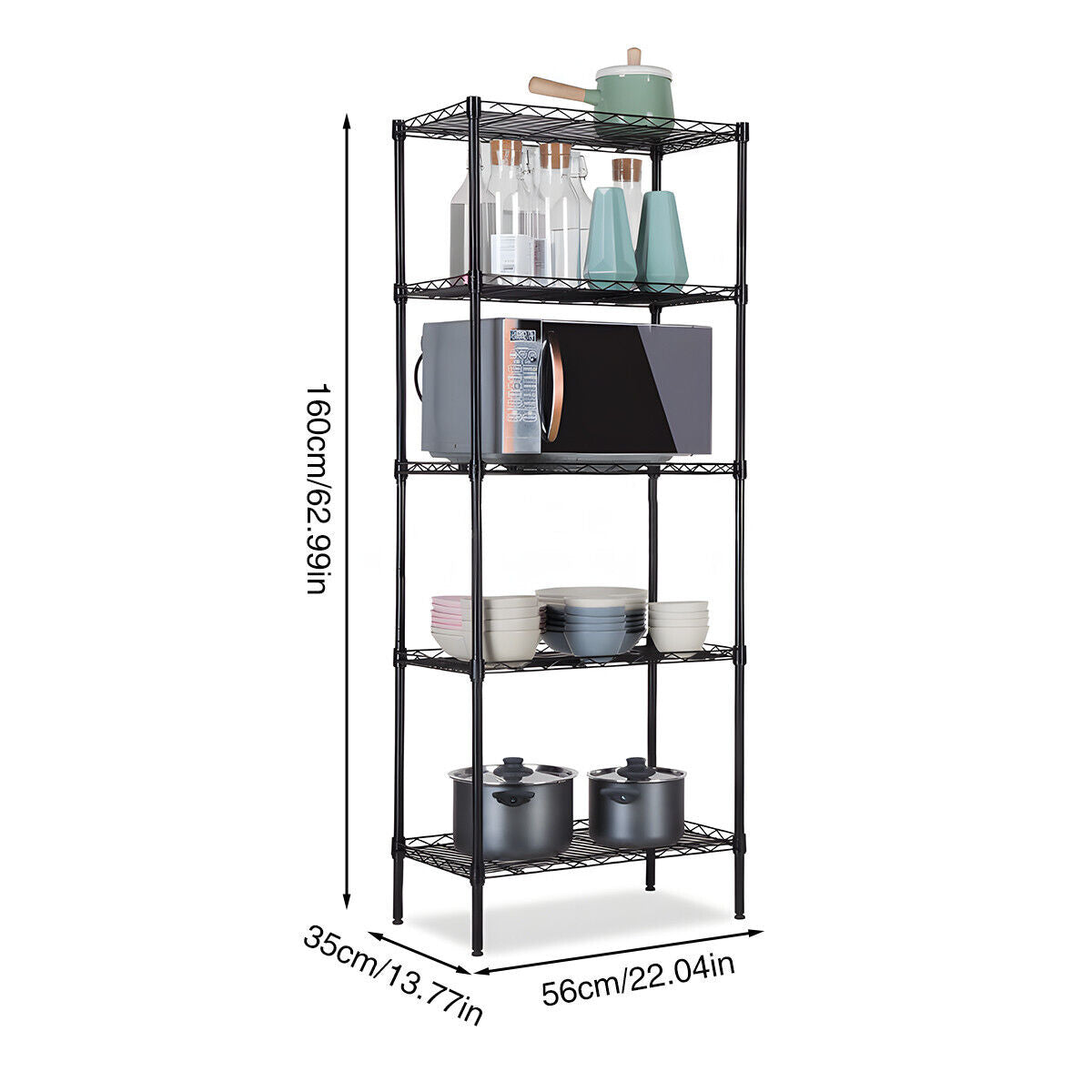 5-Tier Wire Shelves Unit