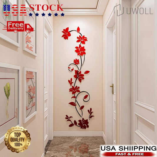 3D Rattan Flower Wall Murals