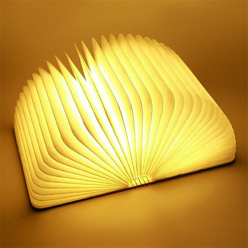 Portable Folding Wooden Book Lamp