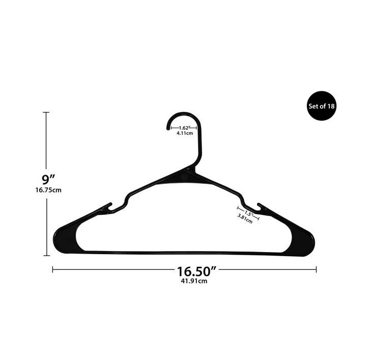 Mainstays Clothing Hangers, 18 Pack