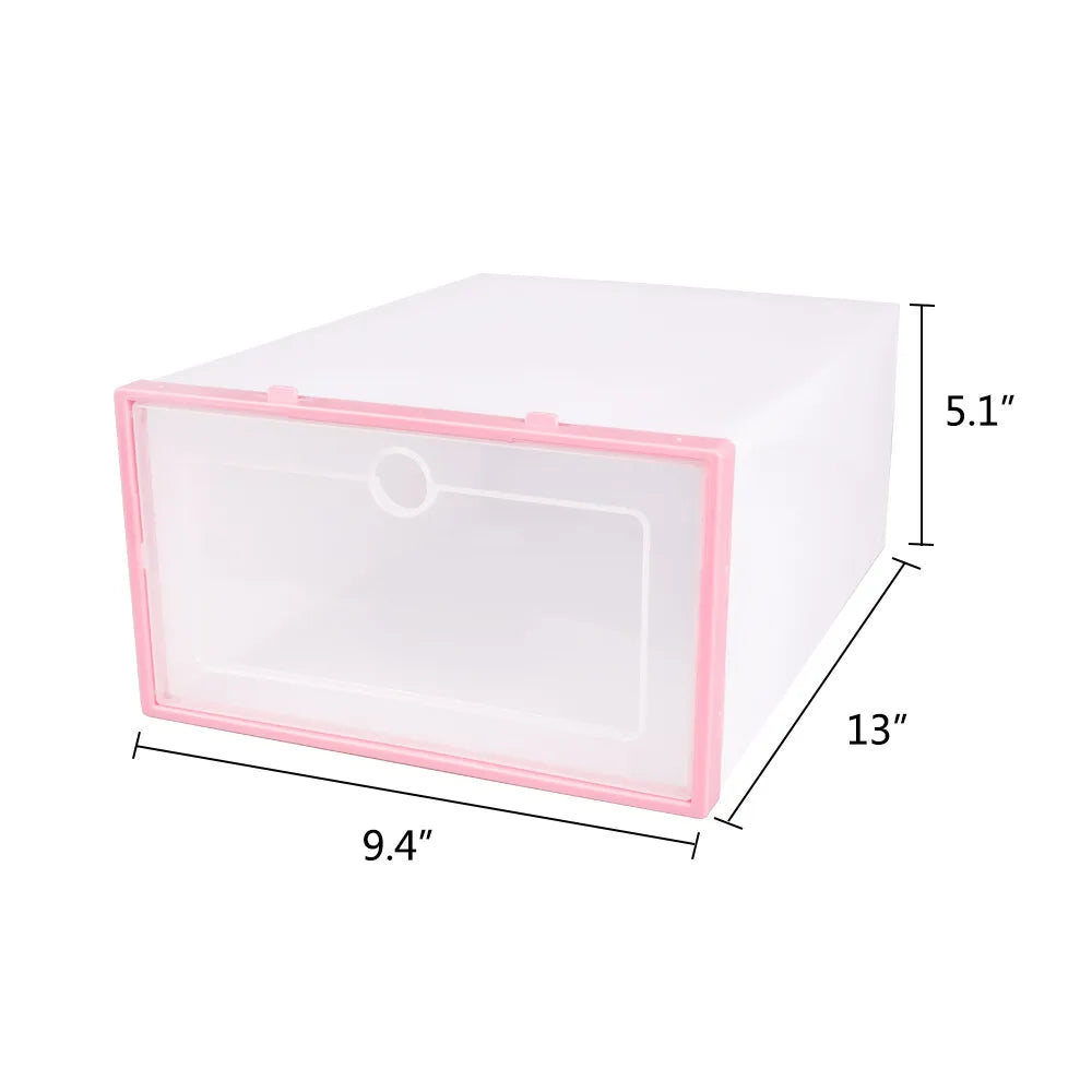 12pcs Foldable Plastic Transparent Shoe Box