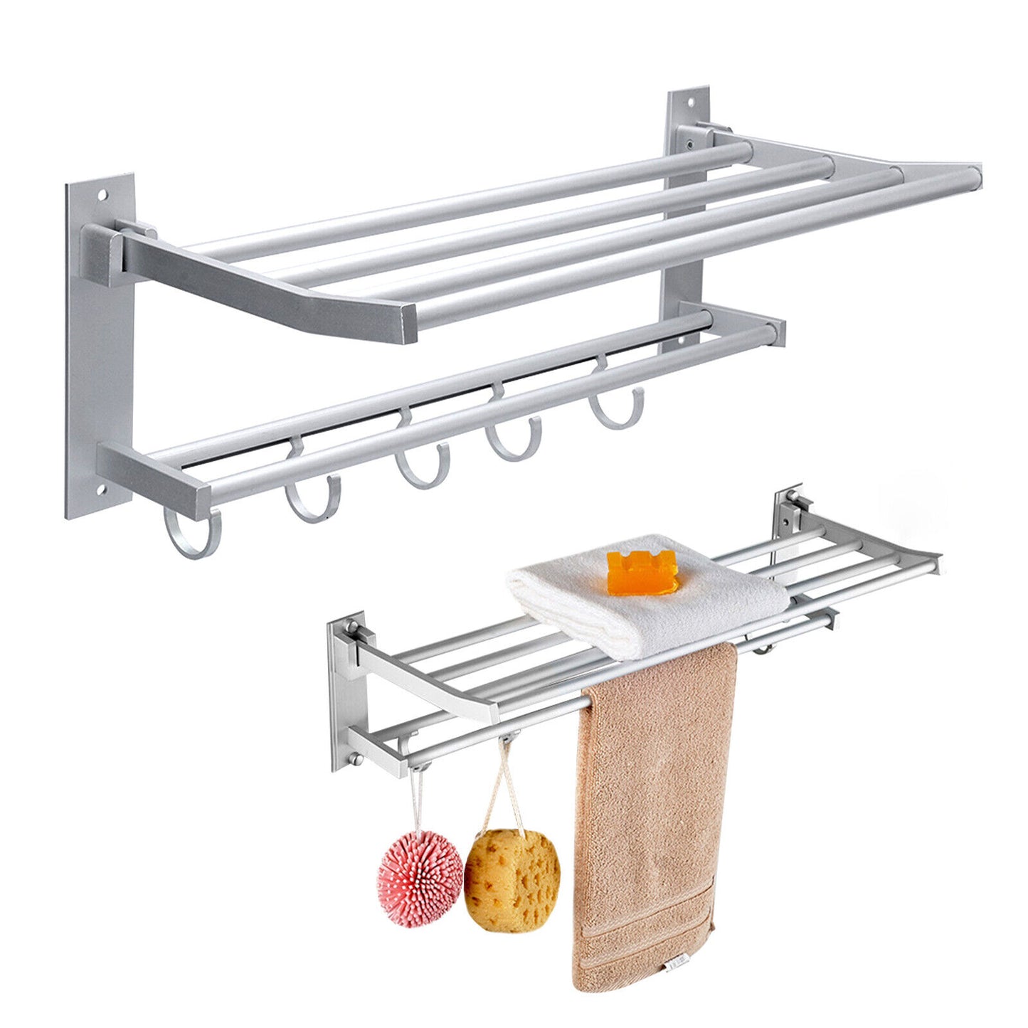 Wall Mounted 2-Tier Towel Rack