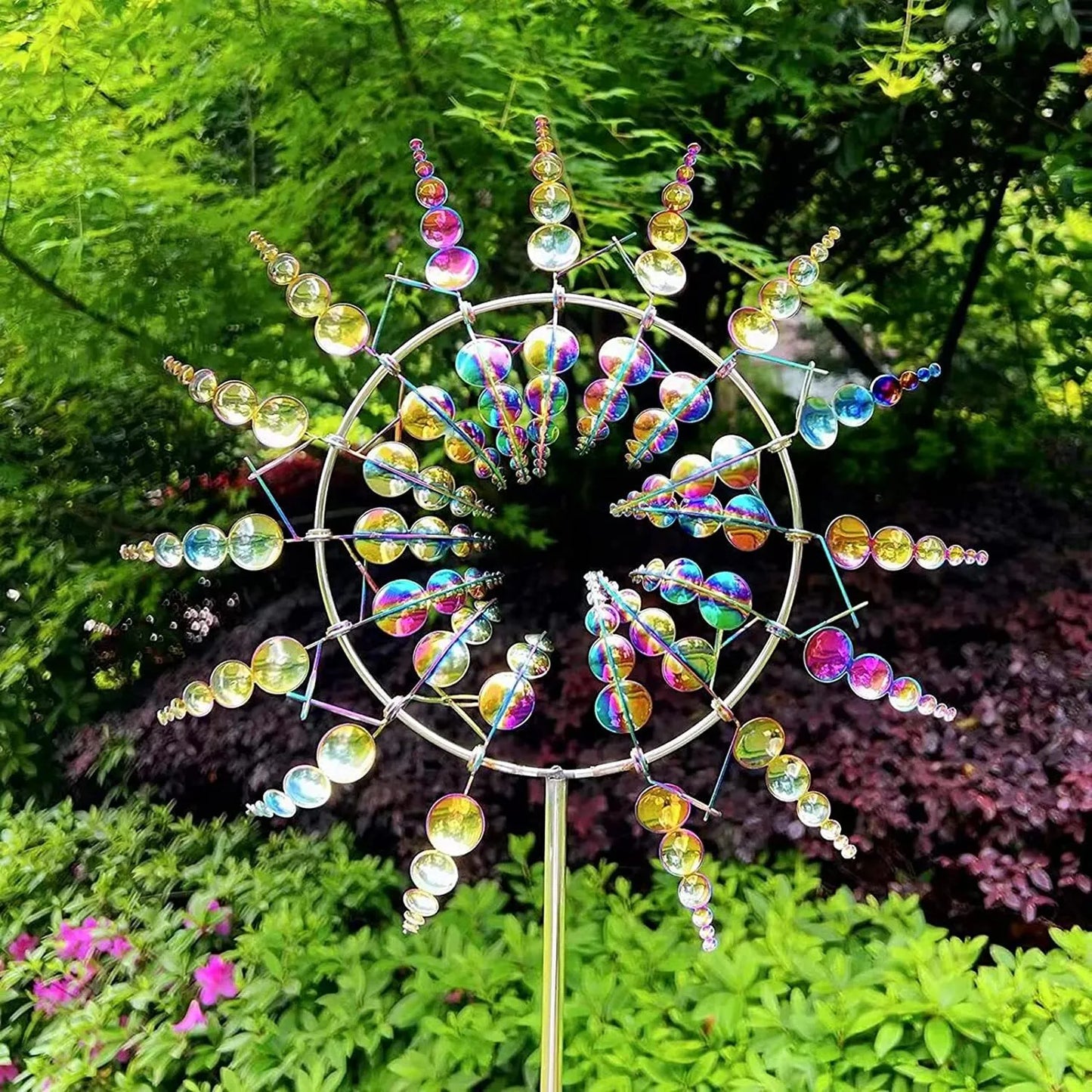 Metal Sculpture Wind Spinner Yard Garden