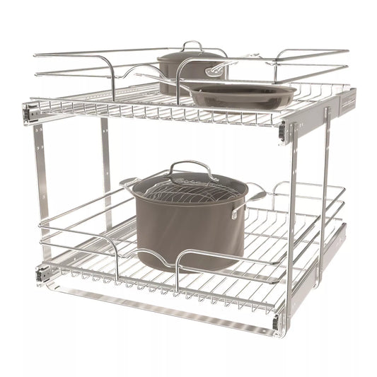 Kitchen Cabinet Pull Out Shelf Organizer, 21 x 22 In