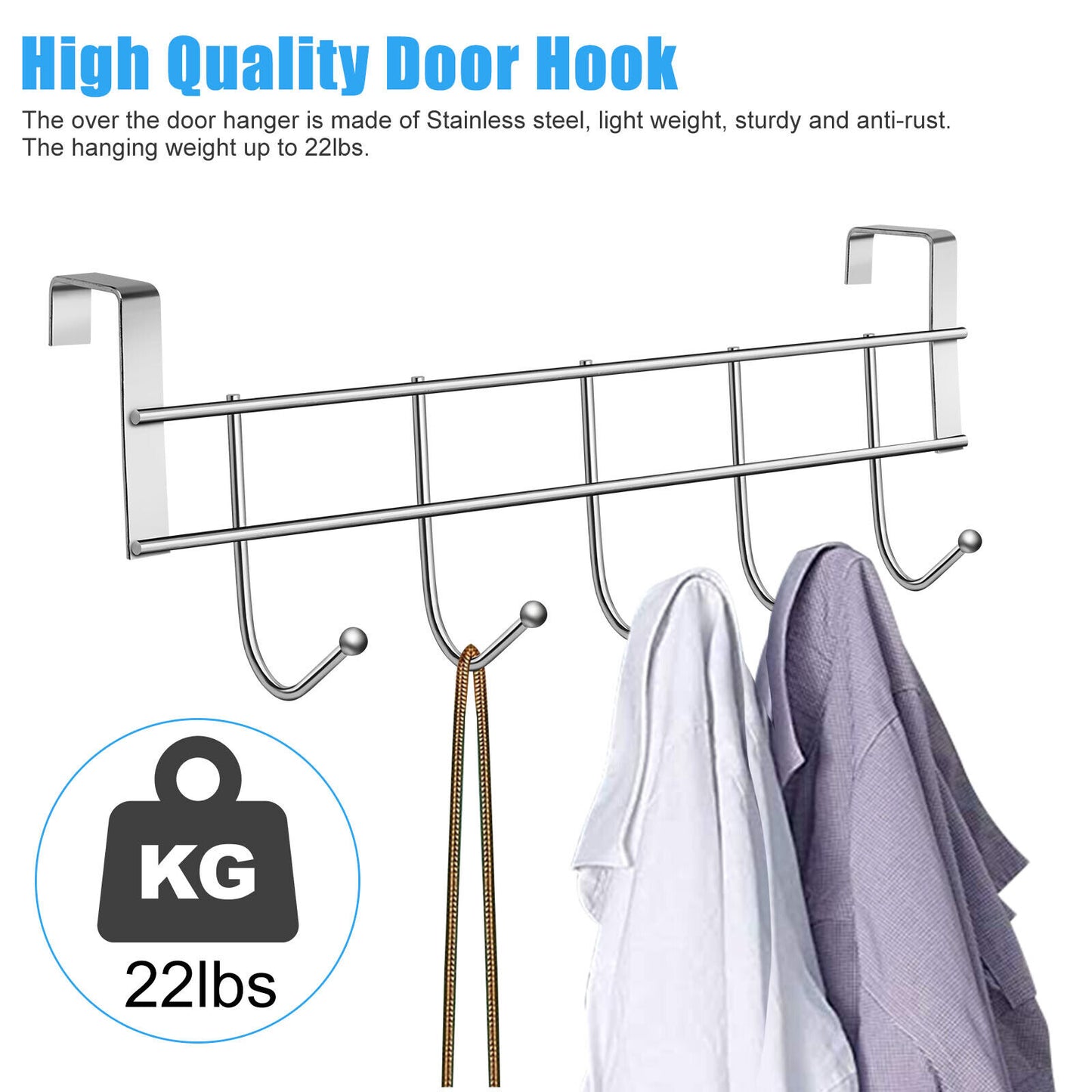 Over Door 5 Hook Coat Hanger