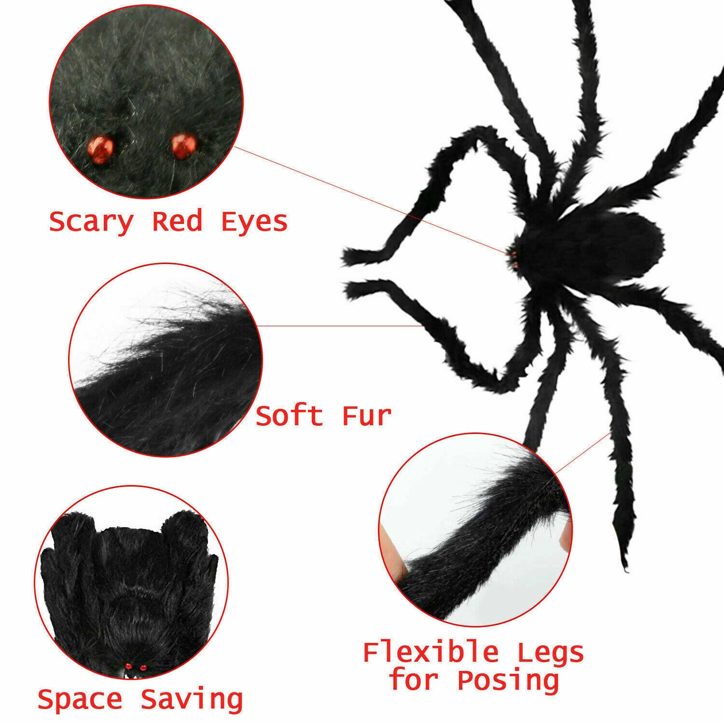 35" Fake Spider Halloween Decor