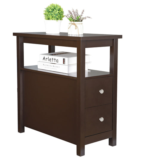 Narrow End Table with 2 Drawers