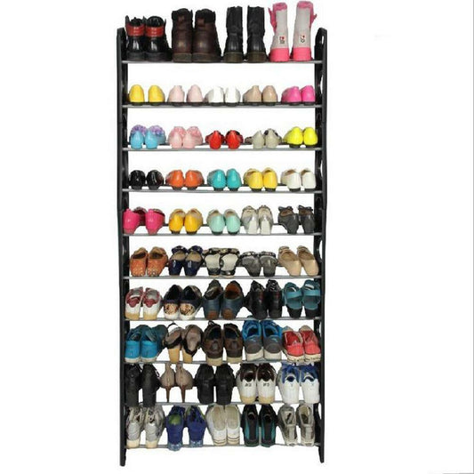 50 Pair 10 Tier Shoe Tower Rack