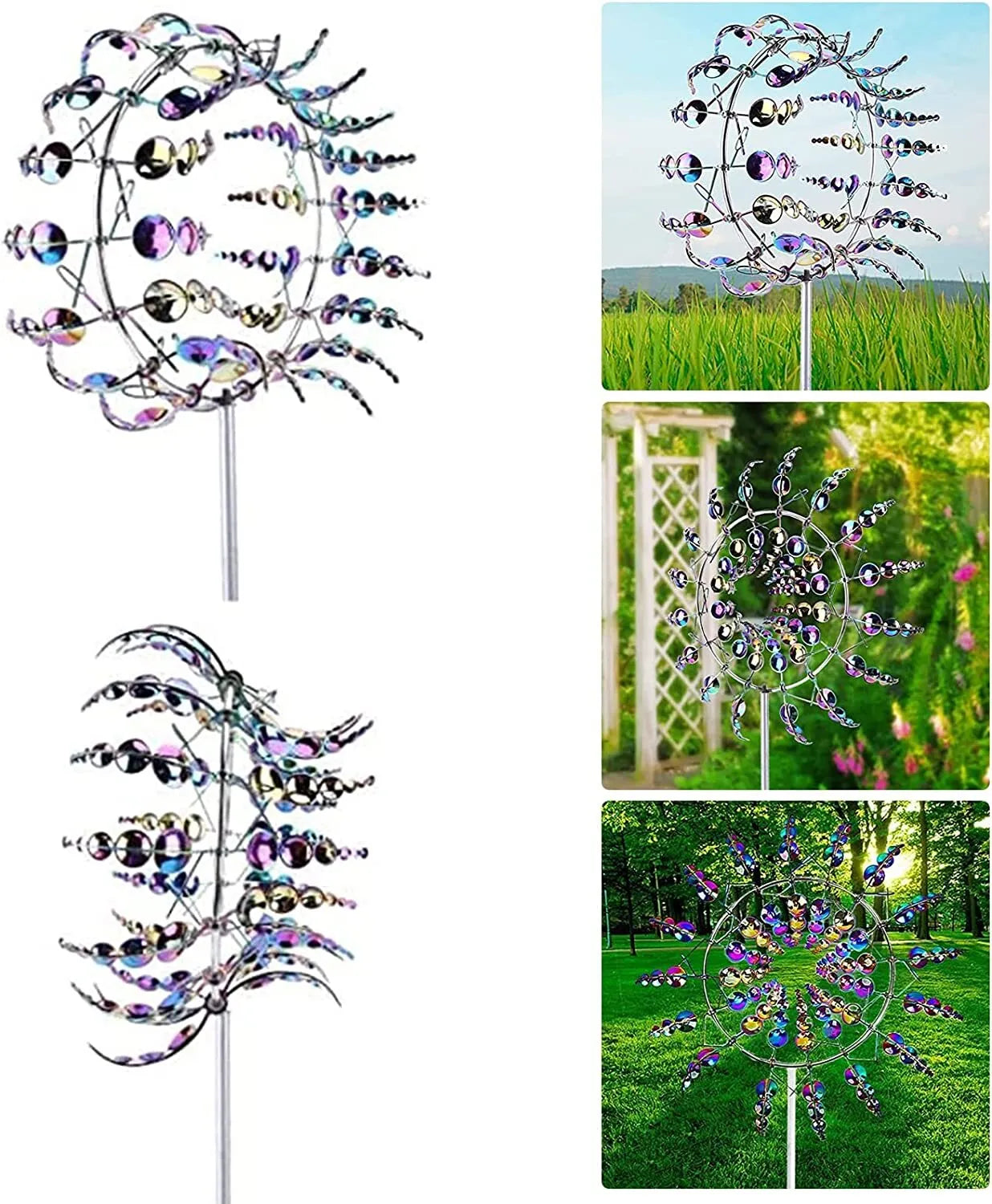 Metal Sculpture Wind Spinner Yard Garden