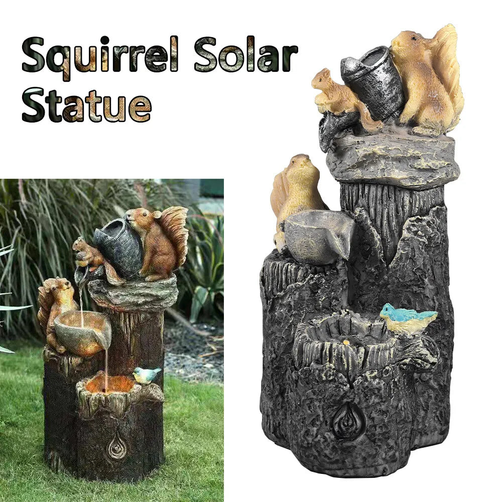 Animal Yard Squirrel Bathing Patio Ornament