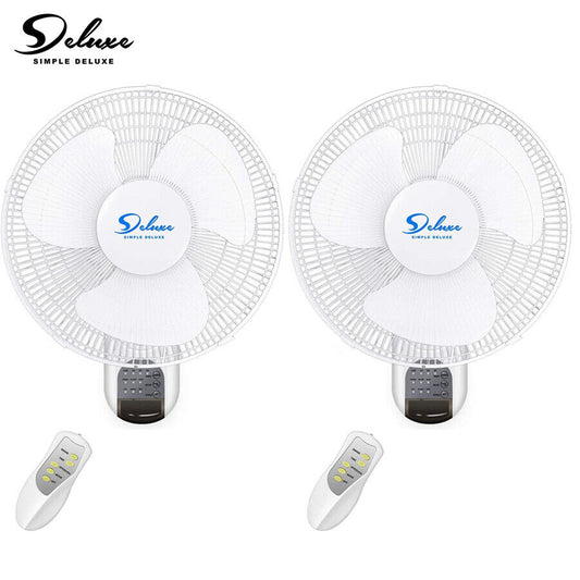 2 Pack 16 inch Digital Wall Mount Fan