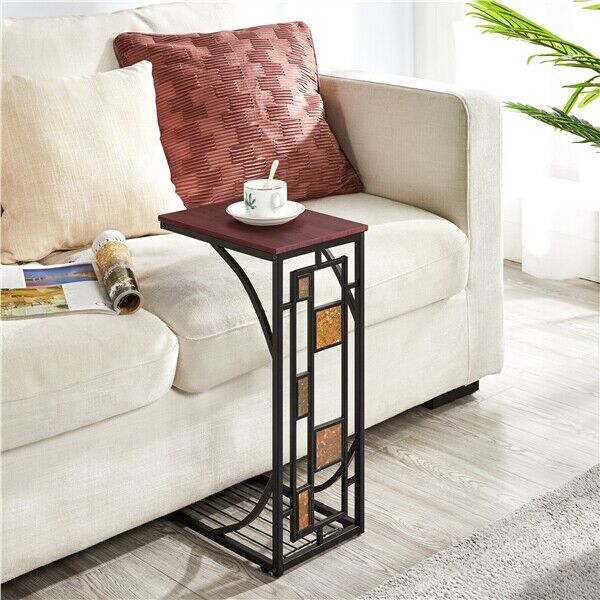 C Shaped Small Narrow Side Table