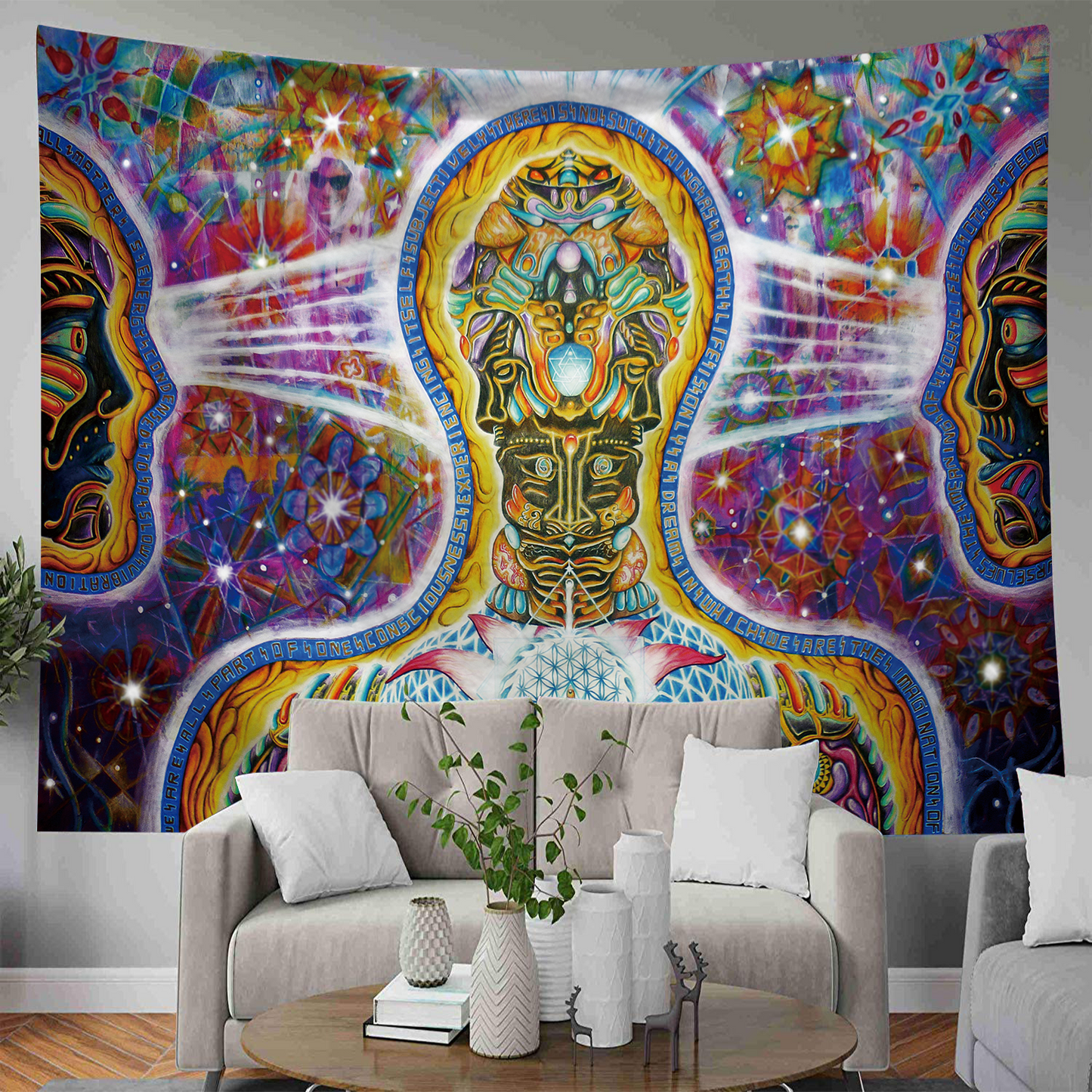 51x59 in Mind Colorful Wall Tapestry