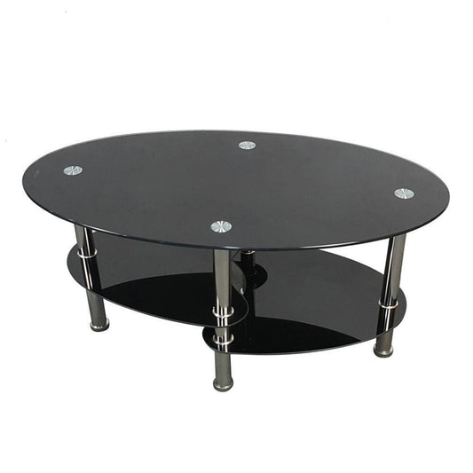 Tempered Clear/Black Glass Side Table