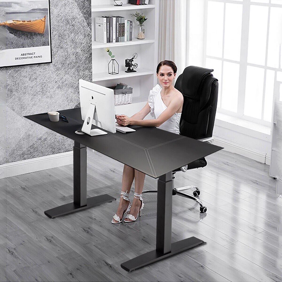 Electric Stand Up Desk Frame Dual Motor