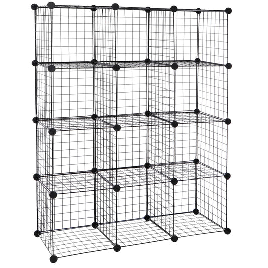 12-Cube Wire Shelves Rack