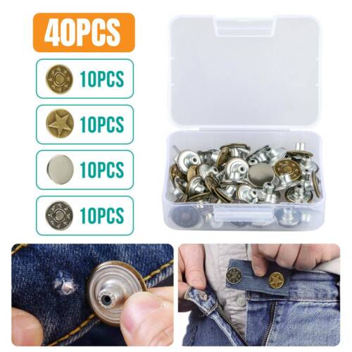 40 Sets Metal Jeans Button