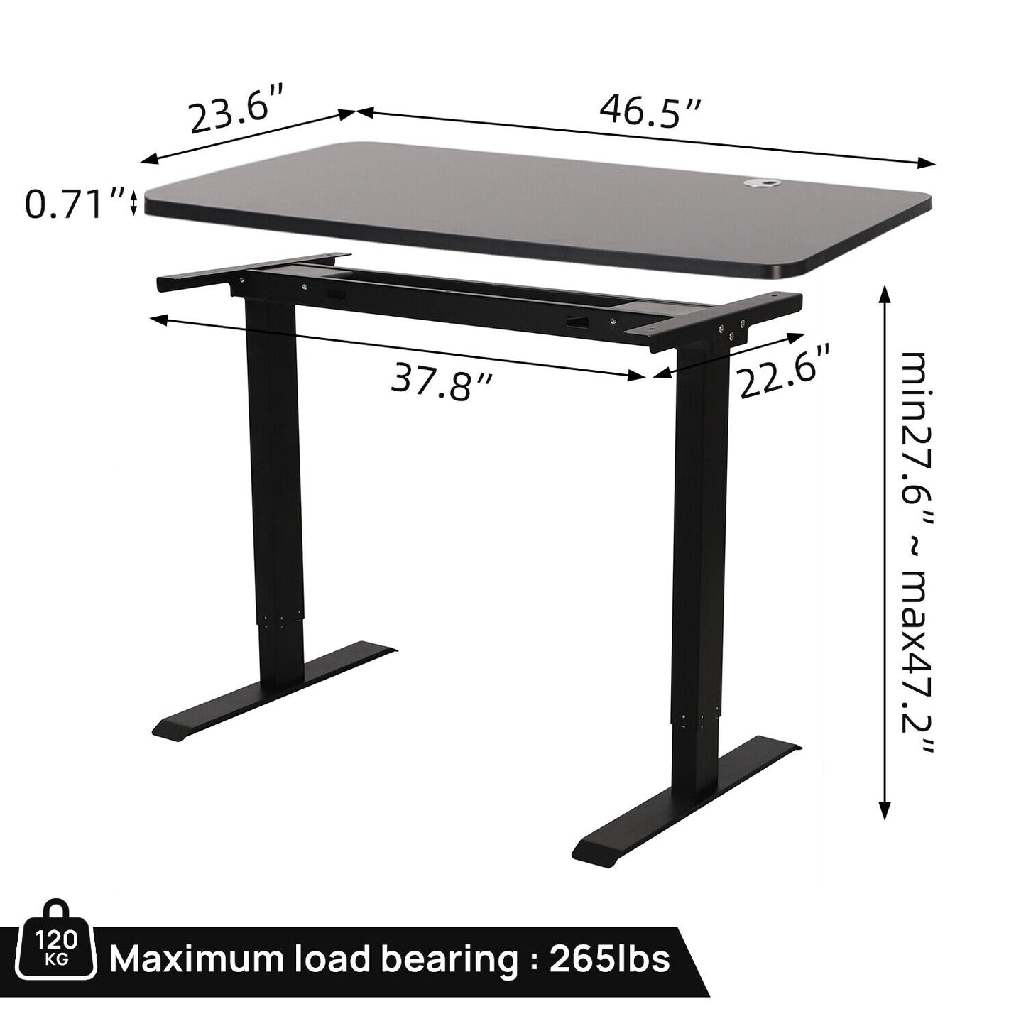 Electric Standing Desk Frame DOUBLE Motor