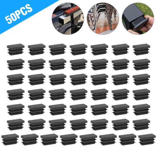 50PCS 1/2" x 1” Rectangle Pipe Tube Plugs