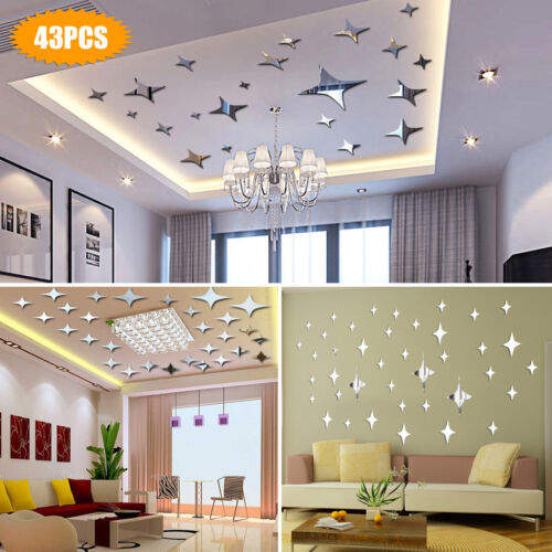 43PCS 3D Wall Stickers Home Decor DIY