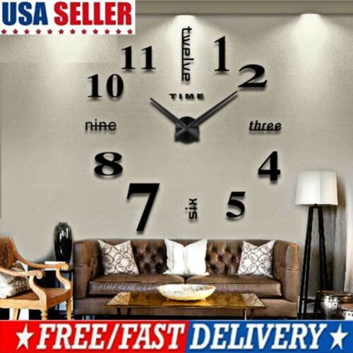 3D Mirror Surface Large Wall Clock