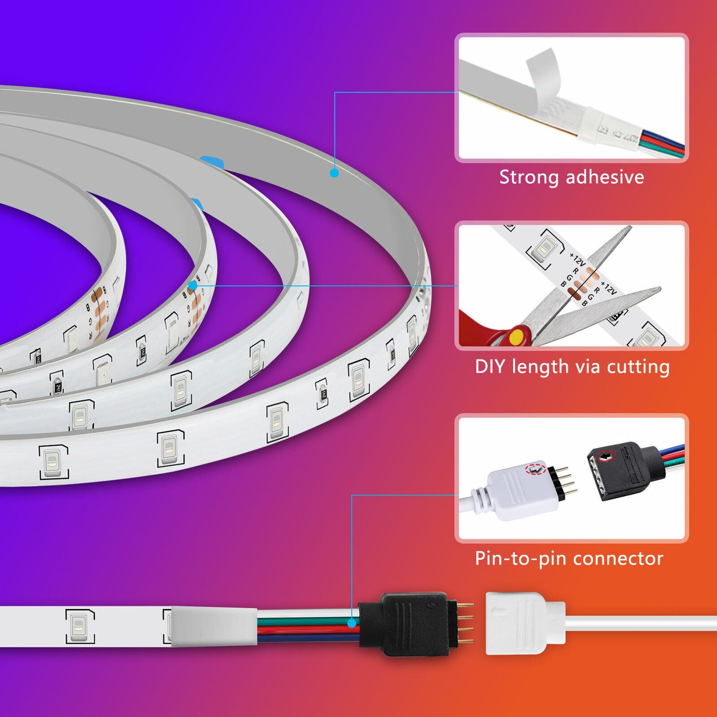 33ft 10M RGB 600LED Strip Light Kit