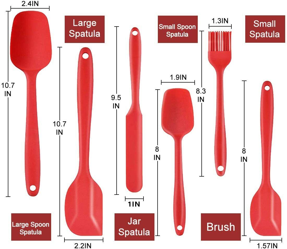 Kitchen Spatula Silicone Utensils Set of 6