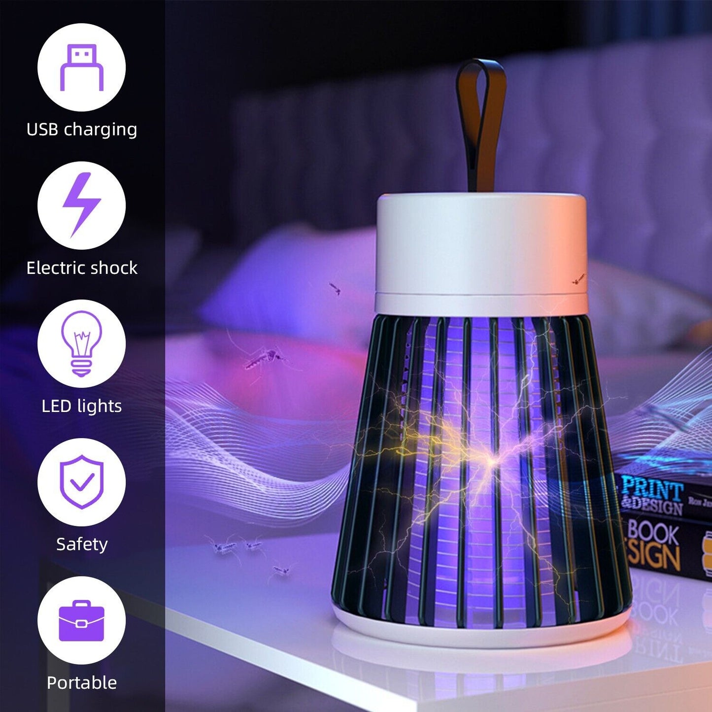 Fly Bug Insect Zapper Trap Night Lamp