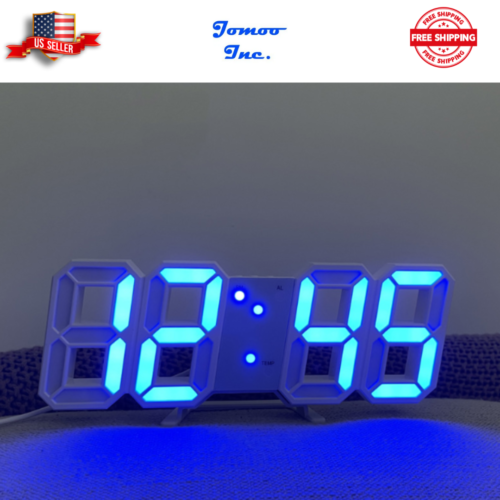 Digital Alarm Clock 3D LED Wall Desk 9.7"