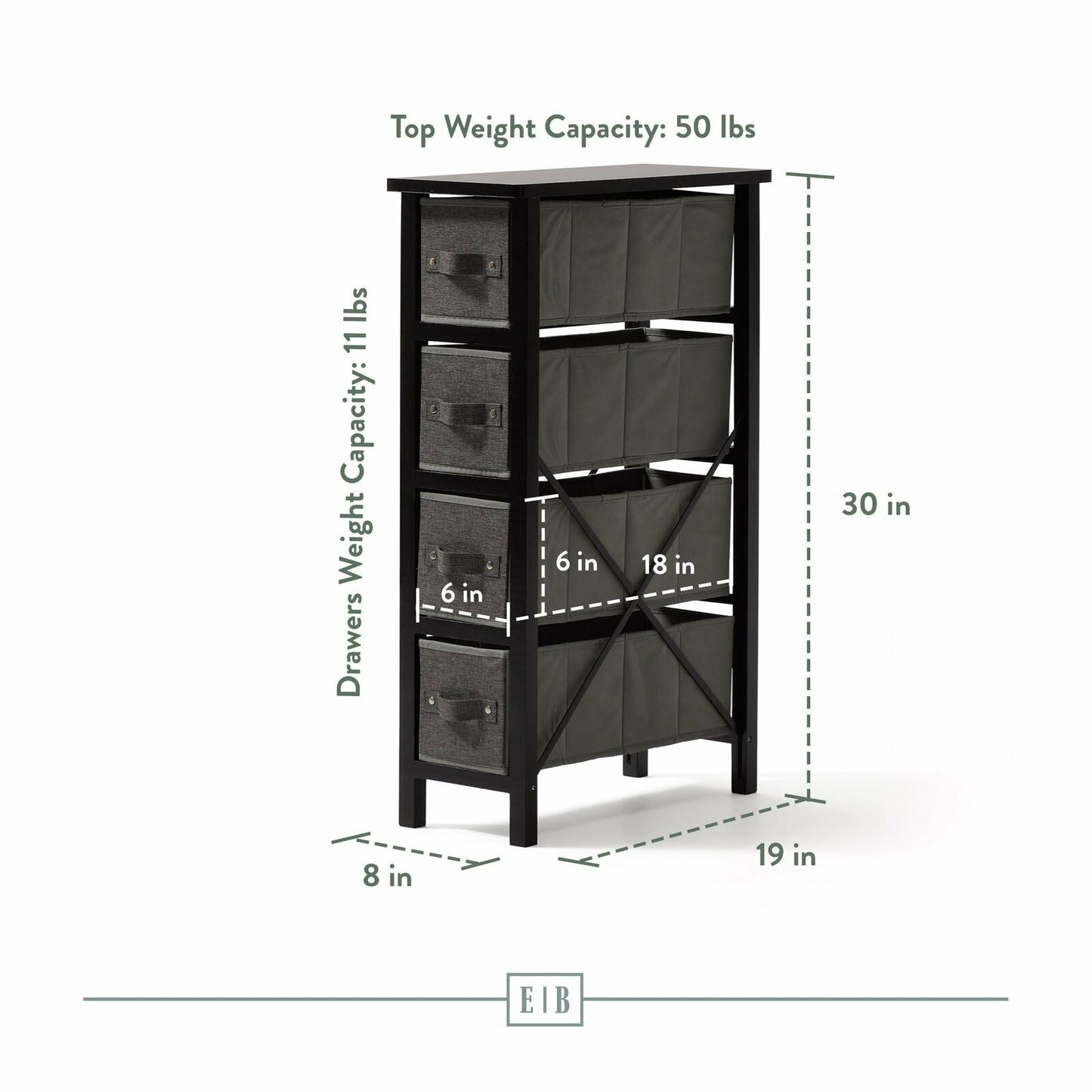 Edenbrook 4 Drawer Dresser/Storage Organizer