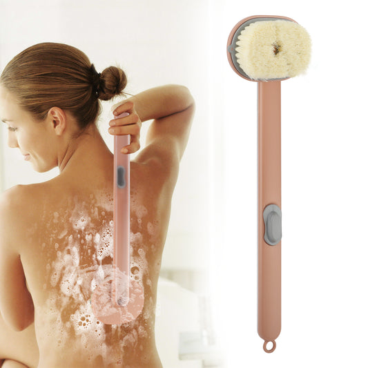 Long Handle Back Body Liquid Bath Brush-Pink