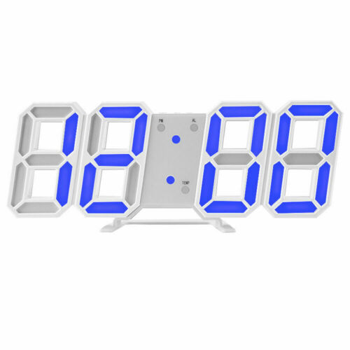 Digital Alarm Clock 3D LED Wall Desk 9.7"