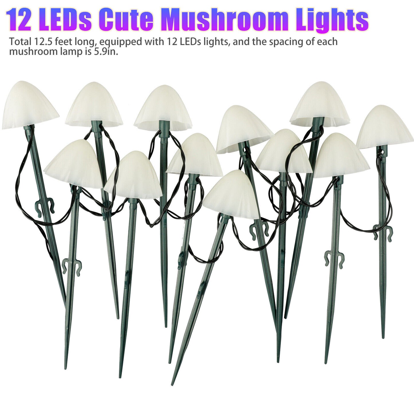 12LED Mushroom Solar String Fairy Light