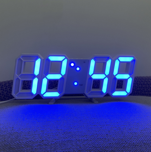 Digital Alarm Clock 3D LED Wall Desk 9.7"