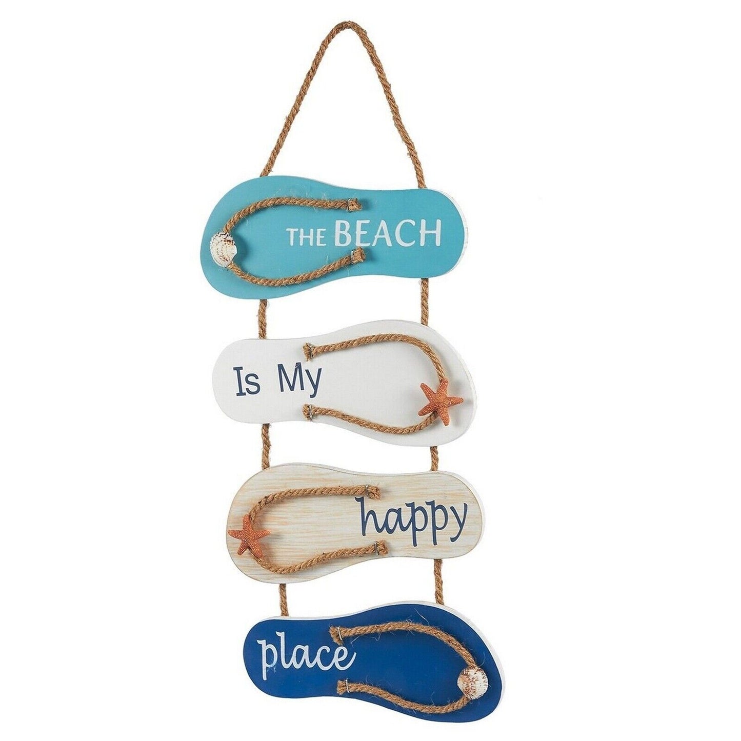 Wooden Beach Wall Hanging Decor Sign 8.5 x 20 In